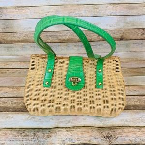 Worthington Vintage Ratan & Green strap w buckle